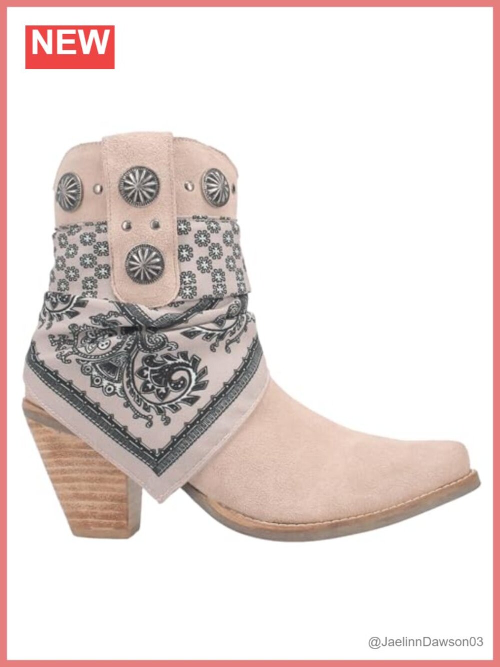 Dingo Bandida Leather Western Boot Mid-Calf Block Heel Zip